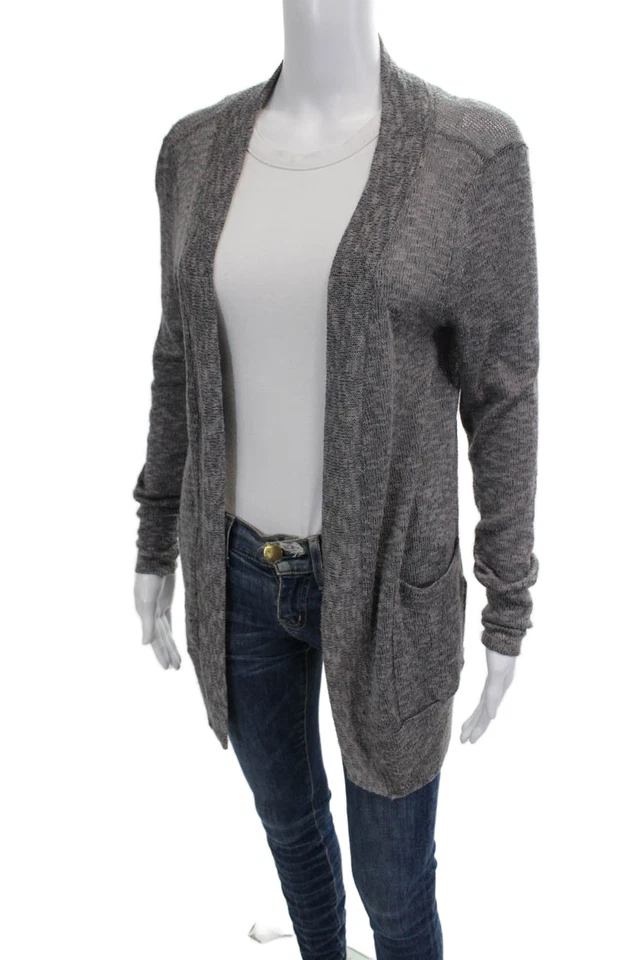 Splendid Womens Long Sleeves Cardigan Sweater Grey Size Medium - Image 2 of 4