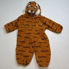 Tiger Costume Toddler 12-24 mo Orange Black Striped Hooded Bodysuit with Tail