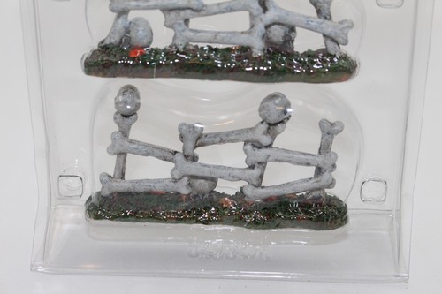 Lemax Spooky Town Halloween Village Bone Fence Set of 3 54334 In Package - Picture 9 of 9