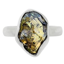 Natural Ethiopian Opal Rough 925 Sterling Silver Ring s.8 Jewelry R-1001