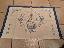 Wall Protector Decorative Cloth Linen Handmade Cross Stitch