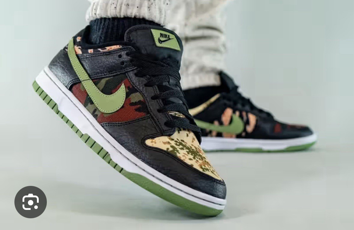 New 10 Nike Dunk Low SE Crazy Camo Black Oil Green Tan Brown
