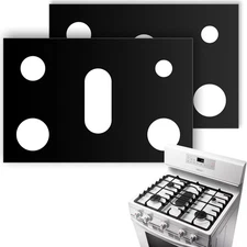2 Pack Gas Stove Burner Cover, Guard Top Protector, Black 