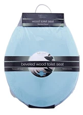 Bath Bliss Beveled Standard Round Toilet Seat, Light Blue