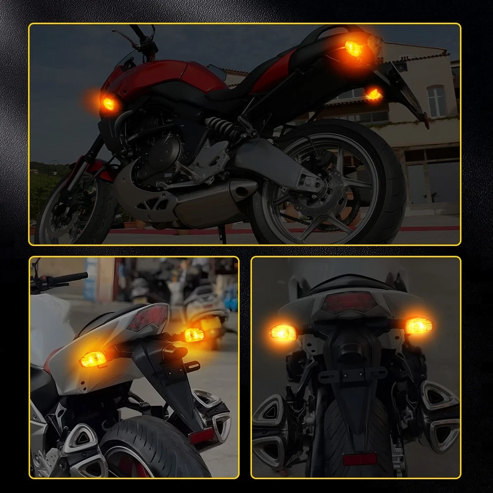 Pair For KAWASAKI Z750S 2005-2006 Clear Lens Front Rear Turn Signal Lights EAAE - Image 3 of 4