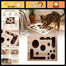 Cat Scratch Puzzle Box with Built-in Nail File - Stress-Free Filing for Indoor C