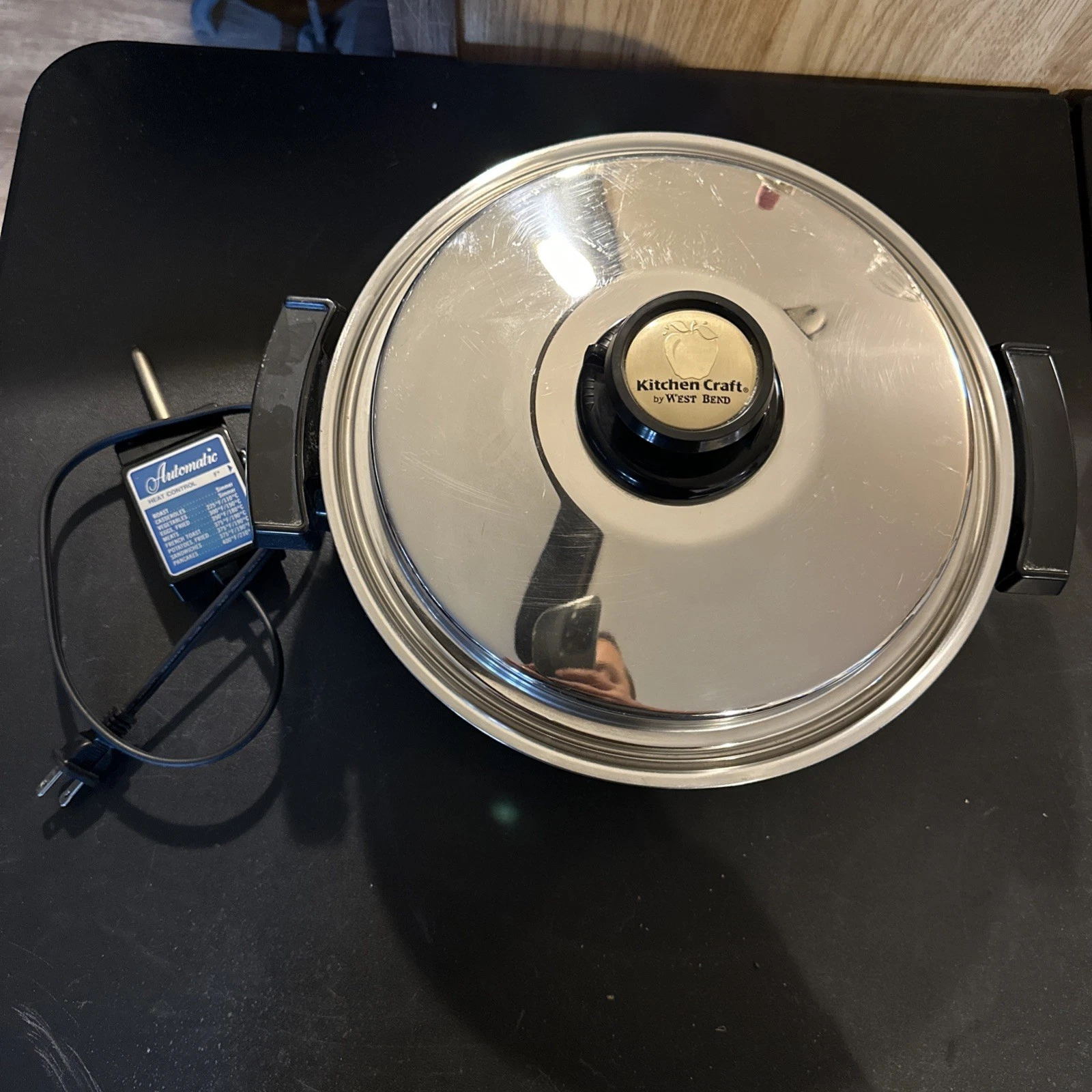 Kitchen Craft West Bend Liquid Core Stainless Electric Skillet 11" 900W USA NIB