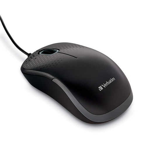 Verbatim USB Silent Corded Optical Mouse - Wired Noiseless Silent Click Computer