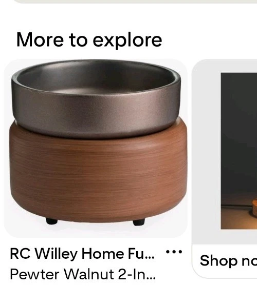 Sophisticated Pewter Walnut 2-in-1 Candle & Wax Melt Warmer for Every Room - Image 3 of 3