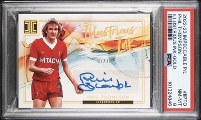 2022 Panini Impeccable PL Phil Thompson Auto Gold /10 SSP Liverpool Legend PSA 8