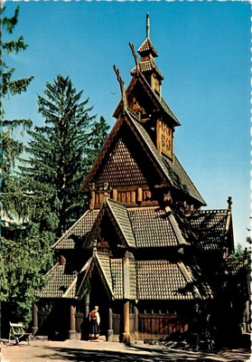 Oslo, Norway, Norsk Folkemuseum, Gol Stavkirke, Stave-Ch Postcard