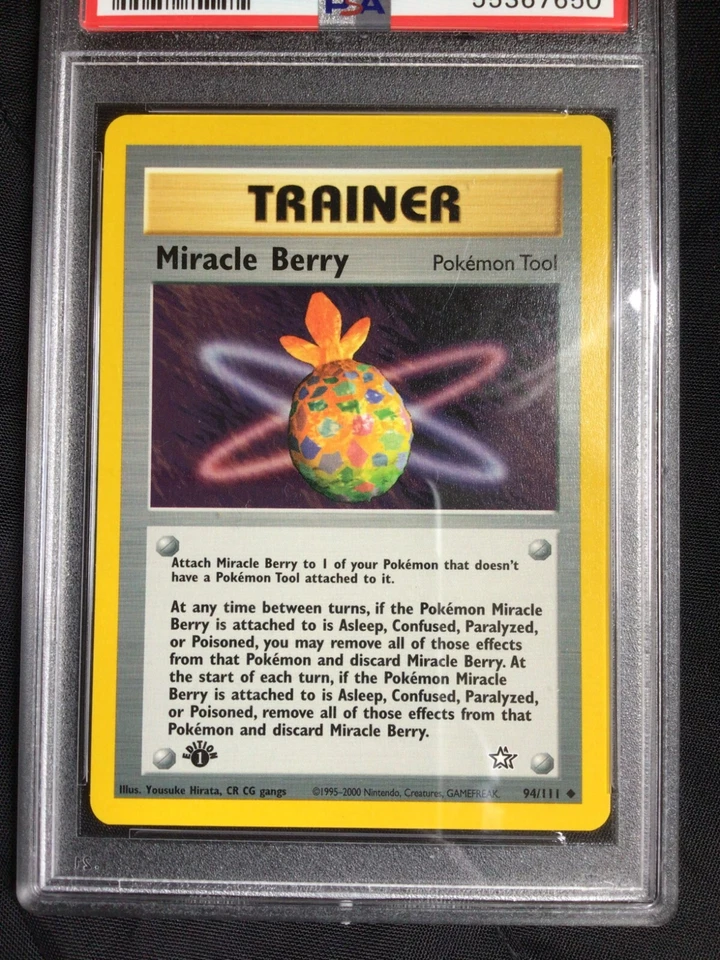 Pokemon Cards: 1st Edition Neo Genesis Uncommon: Miracle Berry 94/111: PSA 9 - Image 2 of 4
