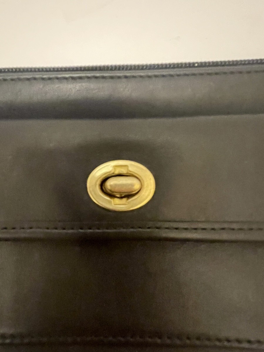 COACH Vintage Black Front Flap Turn Lock pocket Clutch Wristlet | eBay