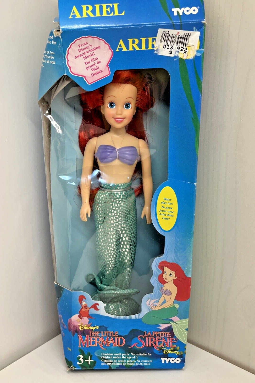Vintage Disney 1991 Little Mermaid Ariel Tyco Doll NEVER USED Box damage 1801