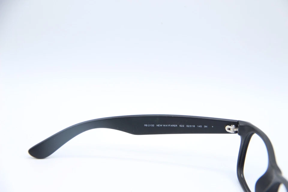 NEW RAY-BAN RB 2132 622 BLACK RUBBER WAYFARER AUTHENTIC FRAMES EYEGLASSES 52-18 - Image 3 of 4