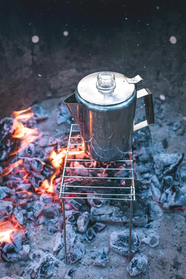 Parrilla de campamento portátil de acero cromado Stansport Foto 3 de 4