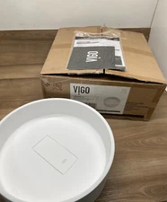 Vigo VG04019 Bryant Circular Stone Composite Vessel Bathroom Sink ,Matte White