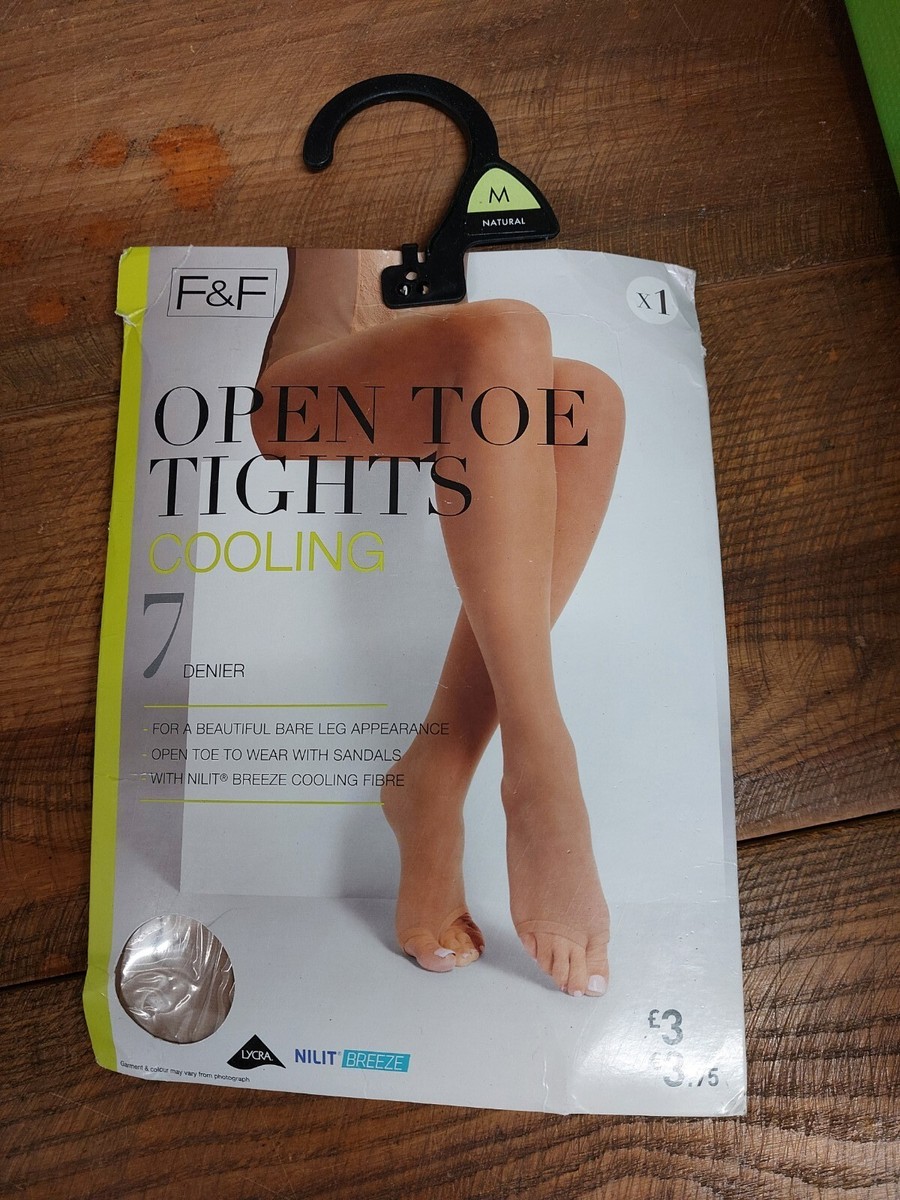 F F Medium Natural Denier Cooling Open Toe Tights UK