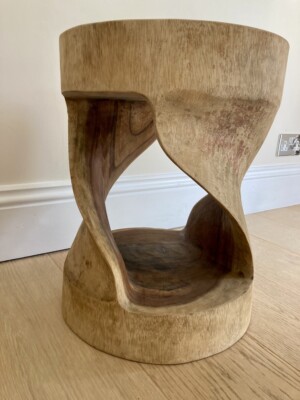 Runder Teak Wurzel Tisch Handgeschnitzt Massivholz Hocker Beistell Lampe Tisch Abstrakt