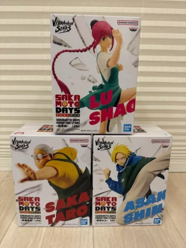 Sakamoto Days Figur Taro Sakamoto Shin Asakura Shaotang Lu Set Vibration Stars - Picture 1 of 7
