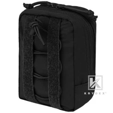 KRYDEX Tactical Vertical GP Pouch General Purpose Utility Bag MOLLE&Belt Black