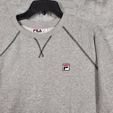 Vintage Fila Shirt Womens XL Box Logo Crewneck Sweatshirt Heather Gray