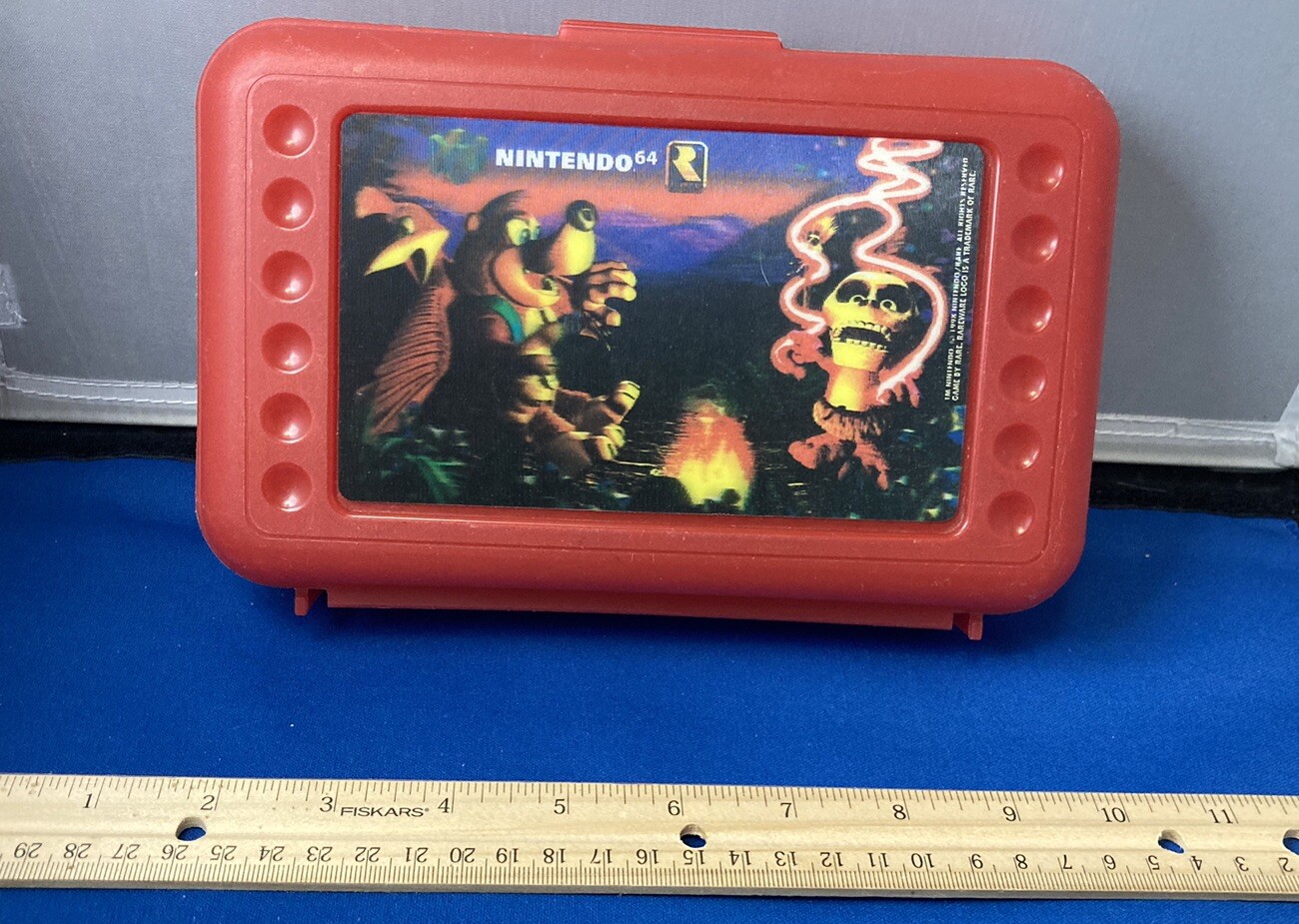Vintage 1998 BanjoKazooie N64 Blue Plastic Pencil Case Box Banjo