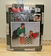 Jumbo Checker Rug Game 3" Diameter Jumble Checkers Machine Washable Board #2813