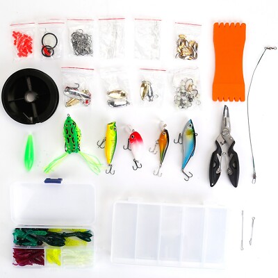383Pcs Fishing Lures Set Fish Spinnerbait Hooks Bass Lure Bait Tackle Box Kits | eBay 383Pcs Fishing Lures Set Fish Spinnerbait Hooks Bass Lure Bait Tackle Box Kits | eBay
