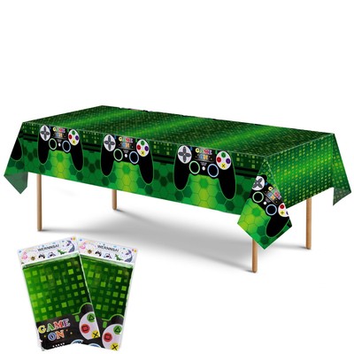 WERNNSAI Video Game Table Covers - 2 PCS 108'' x 54'' Disposable Printed Plas...