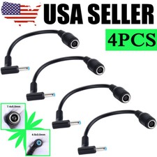 4pcs DC Power Charger Converter Adapter Cable 7.4mm To 4.5mm For HP Blue Tips