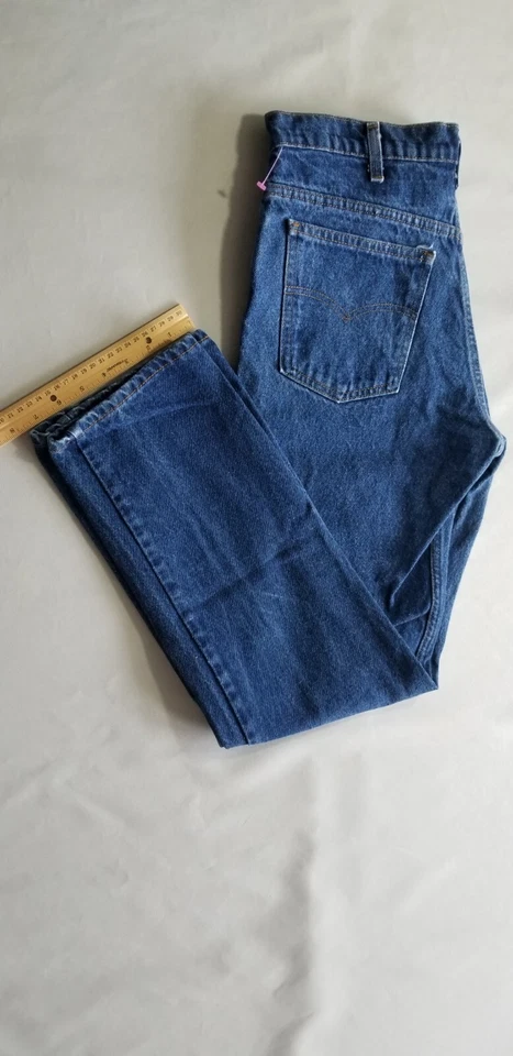 Jean de mezclilla de algodón Levi Strauss vintage 1983 naranja pestaña para hombre 519 EE. UU. - 34x31 azul Foto 3 de 4