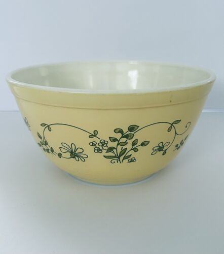 Vintage Pyrex 2er Set Shenandoah gelb verschachtelte Rührschüsseln #S 401/402 - Bild 7 von 11