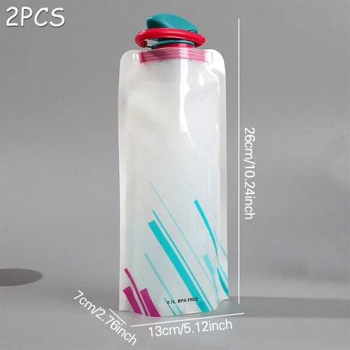Faltbar Laufen Outdoor Aktivitäten Wasserflasche 700ml zusammenklappbar 700ml - Bild 17 von 32