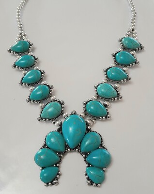 Naja Turquoise Howlite Necklace Silvertone Shyanne