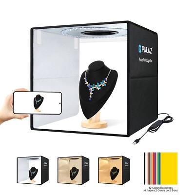 PULUZ 40cm Folding Portable Ring Light USB Photo Lighting Studio Box with 6Color