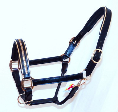 FSS GLOW 2 Reihen TOPAS AB KRISTALL Bling GOLDROHRE gepolstertes Messing HALTER KOPFHALSBAND