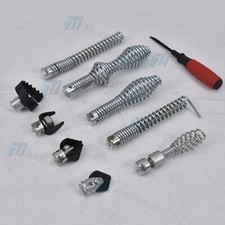 10 Pcs Cutter Set Drain Cleaner Plumbing Snake Tools Cable Auger Clog Sewer Pipe