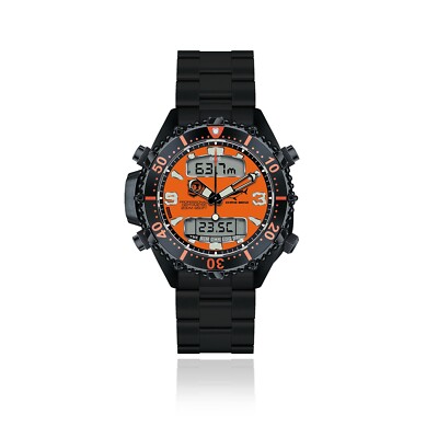 CHRIS BENZ DEPTHMETER DIGITAL 200M RESCUE DIVER mit Metallband in schwarz
