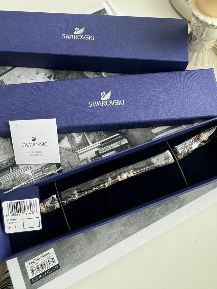 Pulsera Swarovski Remix Collection Emotion Strand, Perla Blanca, Tono Oro Rosa Foto 2 de 4