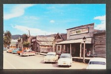 Postcard Virginia City Montana The Bale of Hay Saloon 1950s Street Scene Cars