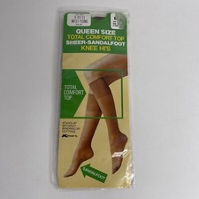 Vintage 1970s K-Mart Sandalfoot Nylon Knee Highs 'Mist-Tone' Women's Sz 9-11
