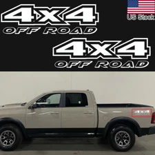 2x White 4X4 Off Road Rear Trunk Bed Side Fender Decal Sticker For Ford Ram Etc
