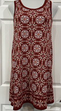 Max Studio Mandala Print Spice Stretch Tank Dress Comfort Knit Women's S