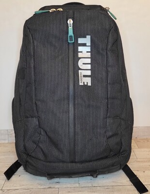THULE SWEDEN Black Backpack Laptop Travel Hiking Bag Lumbar Support 