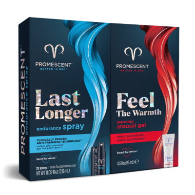 Promescent Mens Enhancer Spray (2.6 ml) & Personal Sex Warming Gel Lubricant