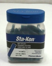 Thomas & Betts Sta-Kon 2RB14 Nylon Insulated Butt Splice 16-15 AWG CU Blue 100Pk