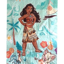 Disney Princess Big One Moana Kids Twin Bed Reversible Comforter Sham Set