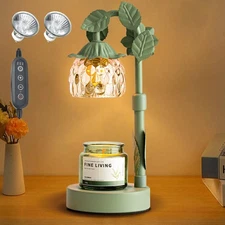 Candle Warmer Lamp with Timer Dimmable,Candle Lamp Height Adjustable,Flower E...