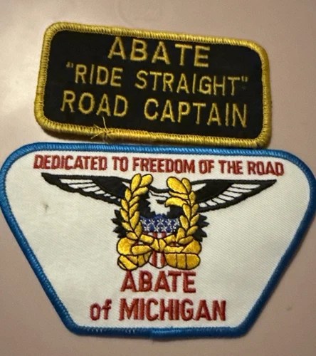 Abate of  Michigan Dedicated to Freedom of the Road Motorcycle Patch. Lot Of 2